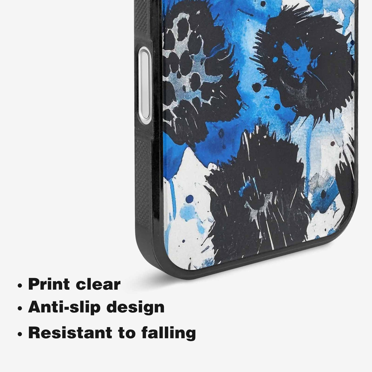 iPhone 16 Plus Case — Animal Print Black Blue Ink Animal, Customized Protective Case
