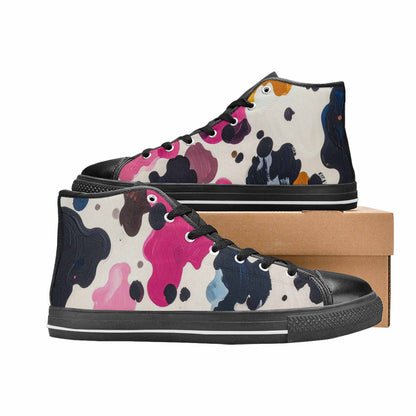 WOMEN'S Cow Animal Print High Top Canvas Y2K Custom Shoes