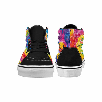 MEN'S Smiley Facessmiley Faces  High Top Canvas Neon Fantasy Shoes