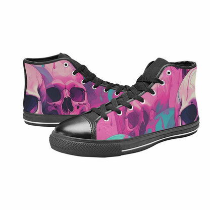 MEN'S Thousands Of Skulls High Top Canvas Wallpaper Art Shoes