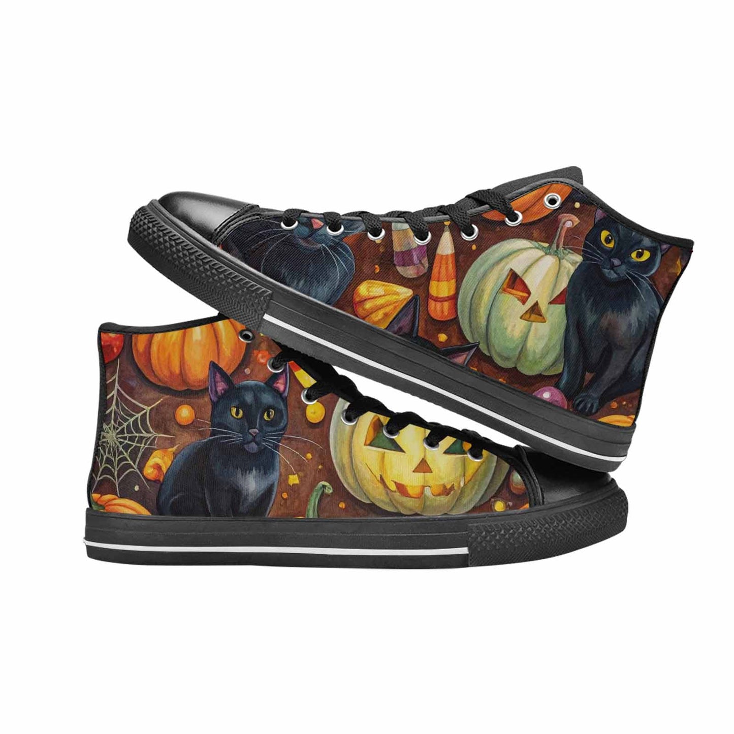 MEN'S Halloween High Top Canvas Surreal Custom Sneakers