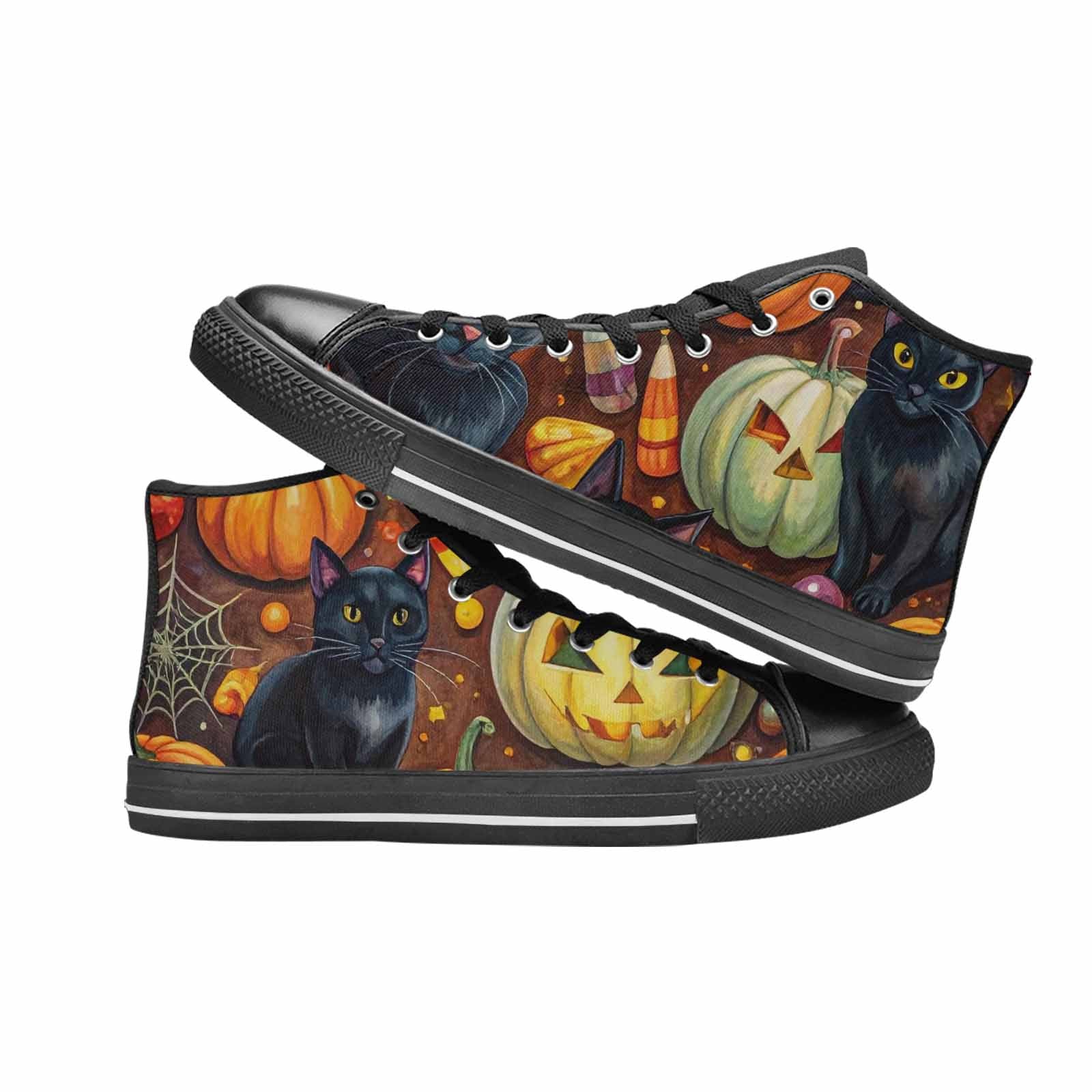 MEN'S Halloween High Top Canvas Surreal Custom Sneakers