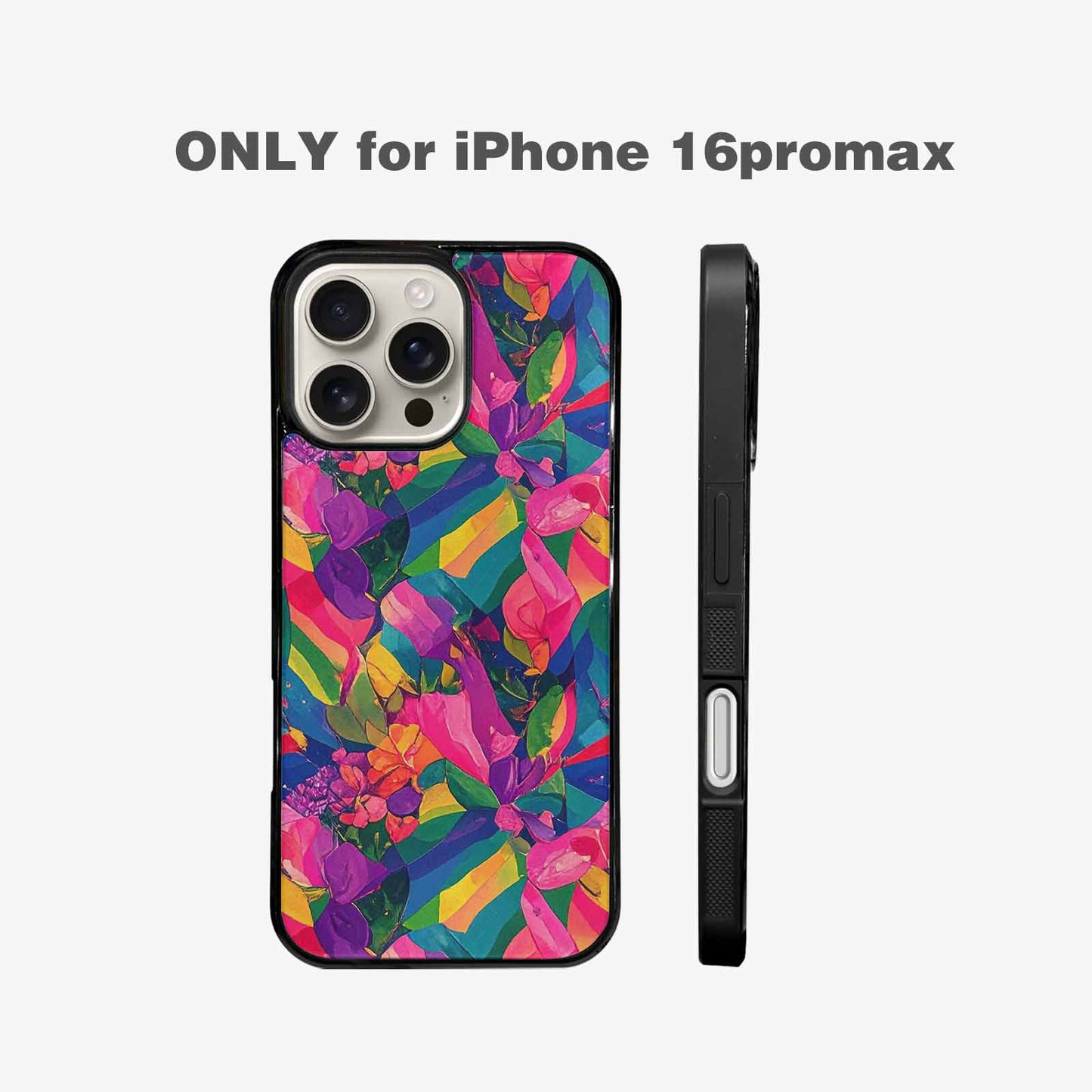 iPhone 16 Pro Max Case — Polysexual Flag Color Theme Small Rainbow, Custom Designed Case Cover