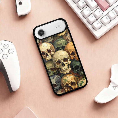 iPhone 17 Air Case — Skulls Camo Skulls Pattern Hundreds Gothic, Customized Protective Case