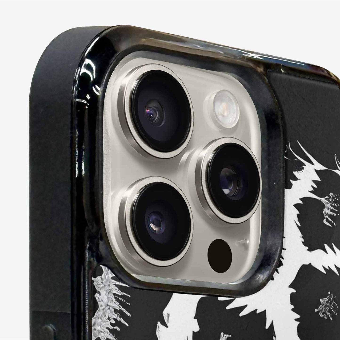 iPhone 16 Pro Case — Leopard Print Black And White Style, Original Design Phone Case