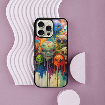 iPhone 16 Pro Max Case — Aliens Camomelting Aliens Patt E6l, Unique Phone Case Design