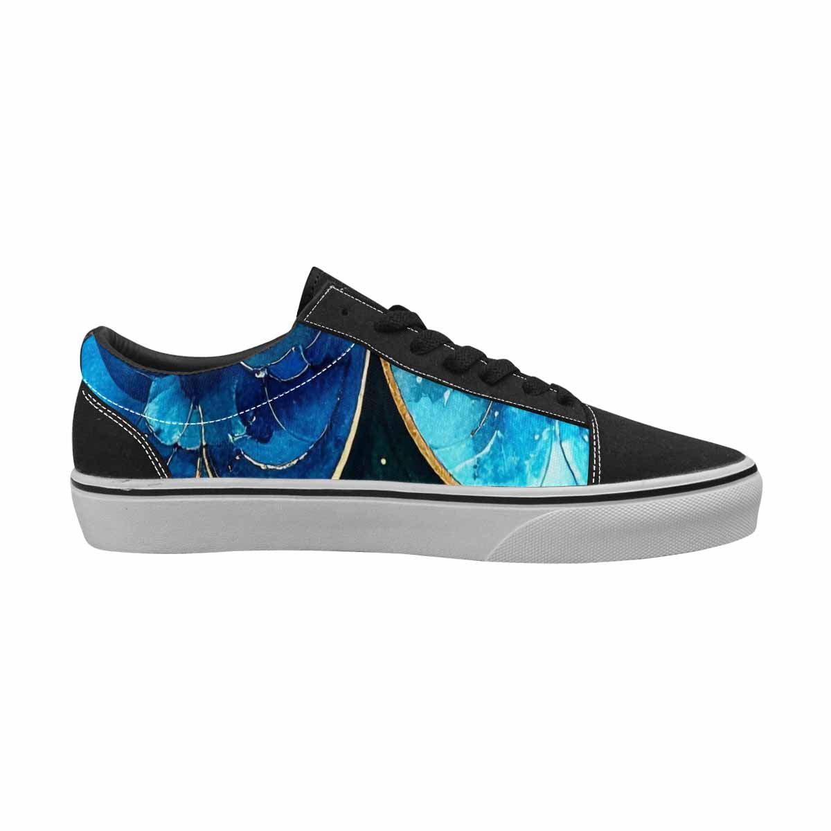 MEN'S Mermaid Scale Canvas Lace-Up Surreal Custom Sneakers