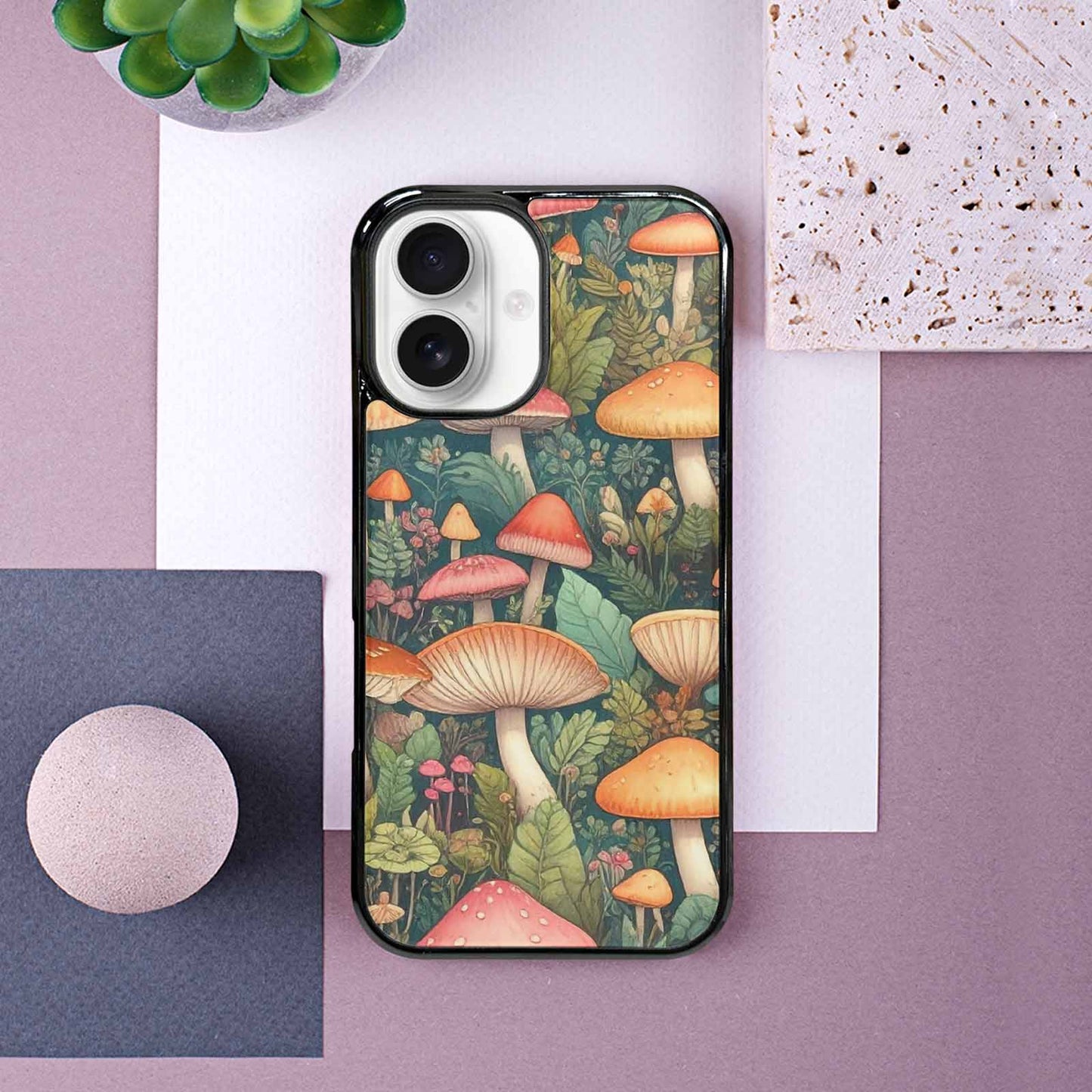 iPhone 16 Case — Mushrooms Botanicalmushrooms P, Original Design Phone Case