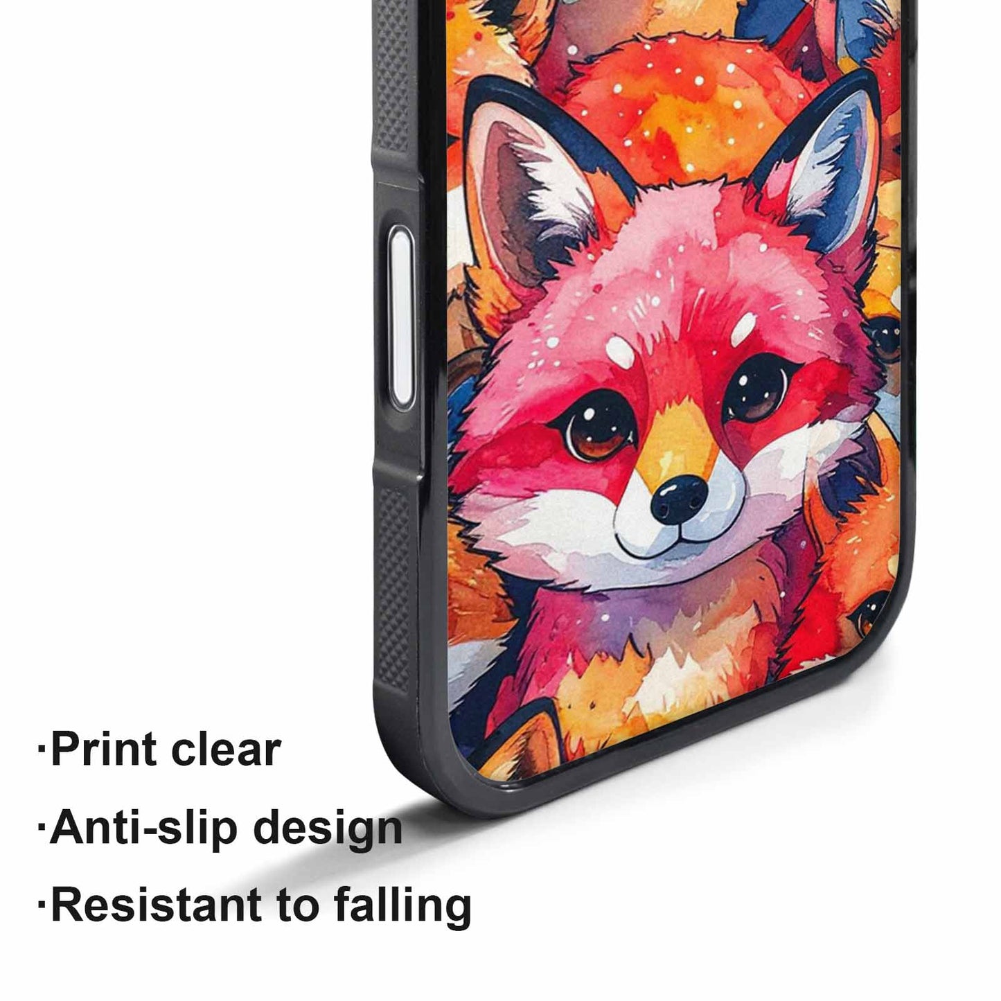 iPhone 17 Pro Case — Watercolor Kawaii Fox Faces Watercolor Abstract, Custom Designed Case Cover