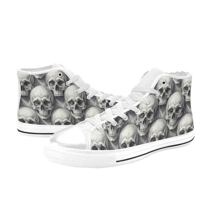 Art Skull Gothic Dark Men's High Top Canvas Shoes | Freaky Shoes®