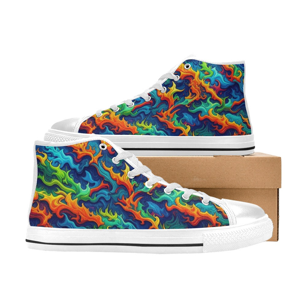MEN'S Psychedelic Camo Rhythm Men’S High Top Canvas Surreal Custom Shoes