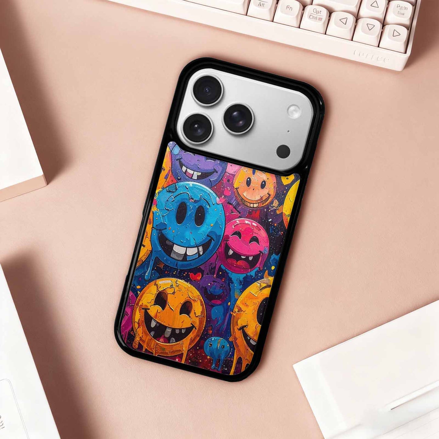 iPhone 17 Pro Case — Melting Moon Smiley Melting Smiley Original, Personalized Phone Case