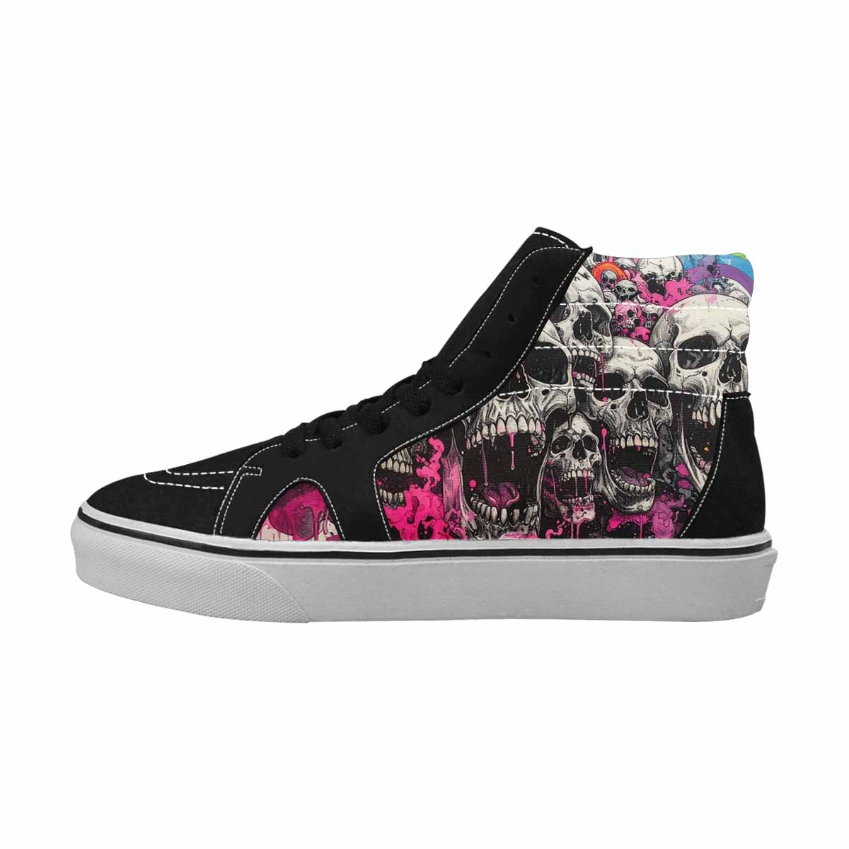 MEN'S Rainbow From Skull S High Top Canvas Kaleidoscope Sneakers