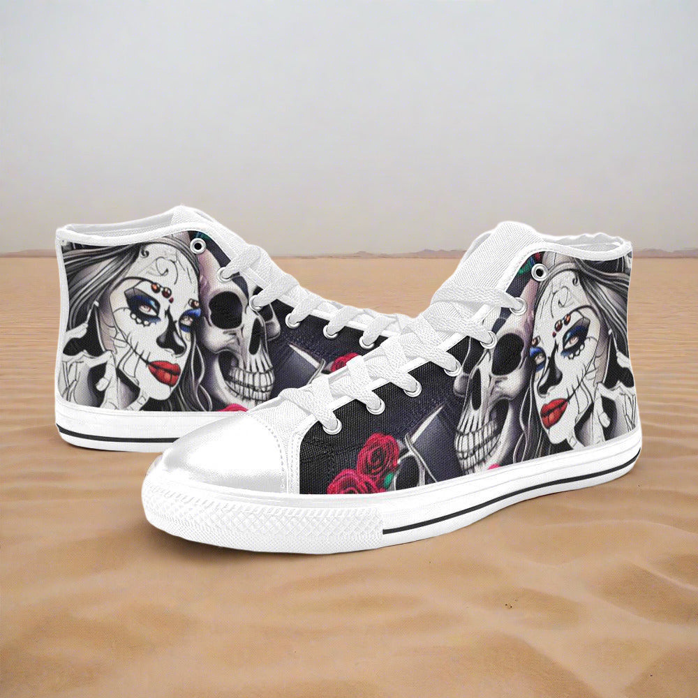 Wolf Teal Gold Unique Bold Art - Freaky Shoes