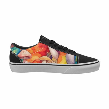 WOMEN'S Mushrooms  Tie Dye Lace-Up Canvas Dark Academia Custom Sneakers