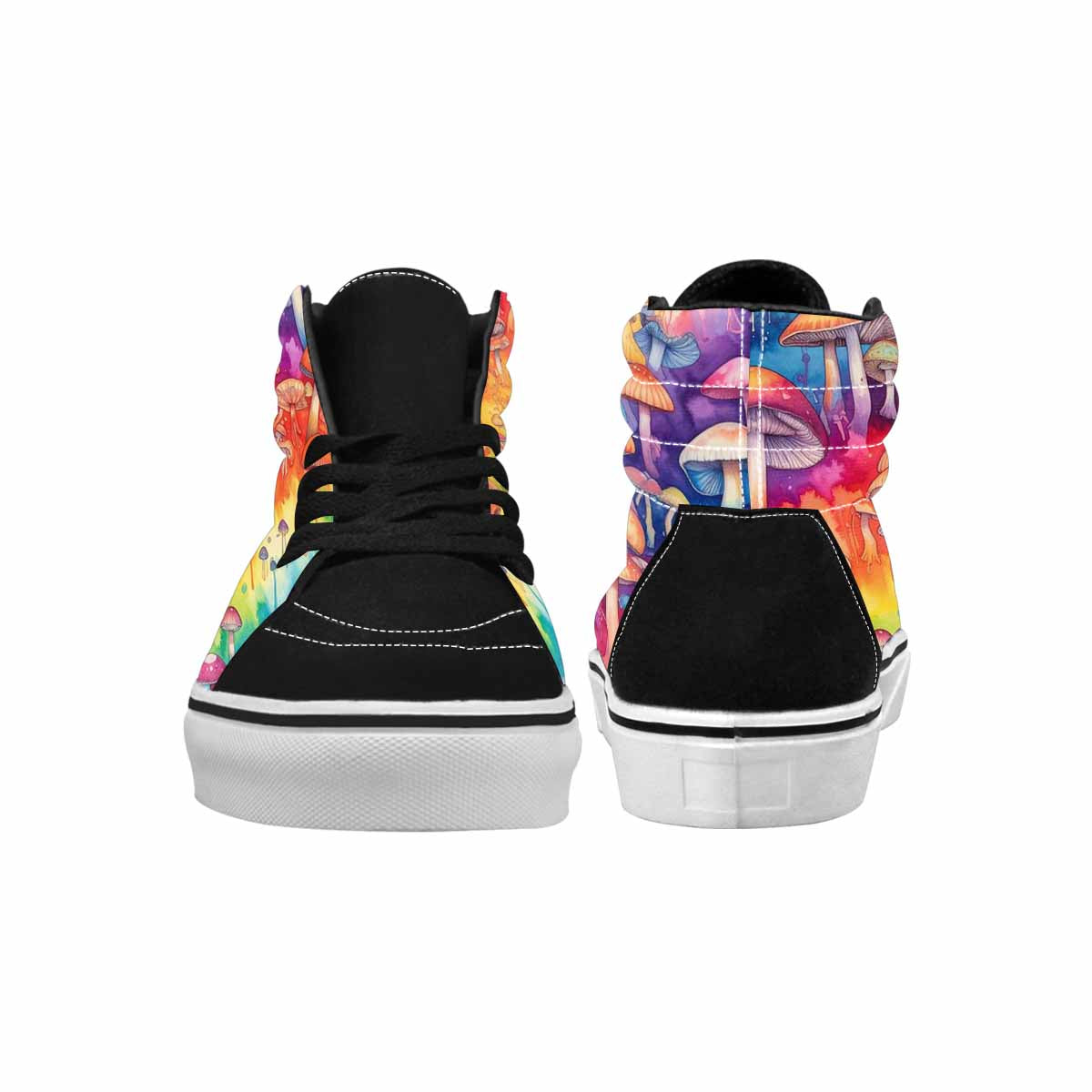 MEN'S Mushrooms  Tie Dye High Top Canvas Surreal Custom Shoes
