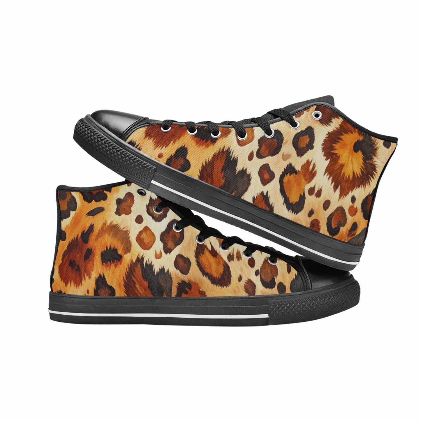 WOMEN'S Cow Animal Print High Top Canvas Wallpaper Art Shoes