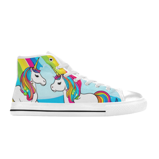 WOMEN'S Abstract Unicorns Art High Top Canvas Aesthetic Sneakers