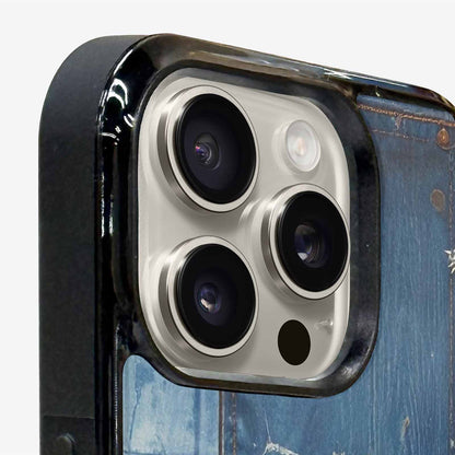 iPhone 15 Pro Max Case — Denim Distressed Textures Print Edge To, Unique Phone Case Design