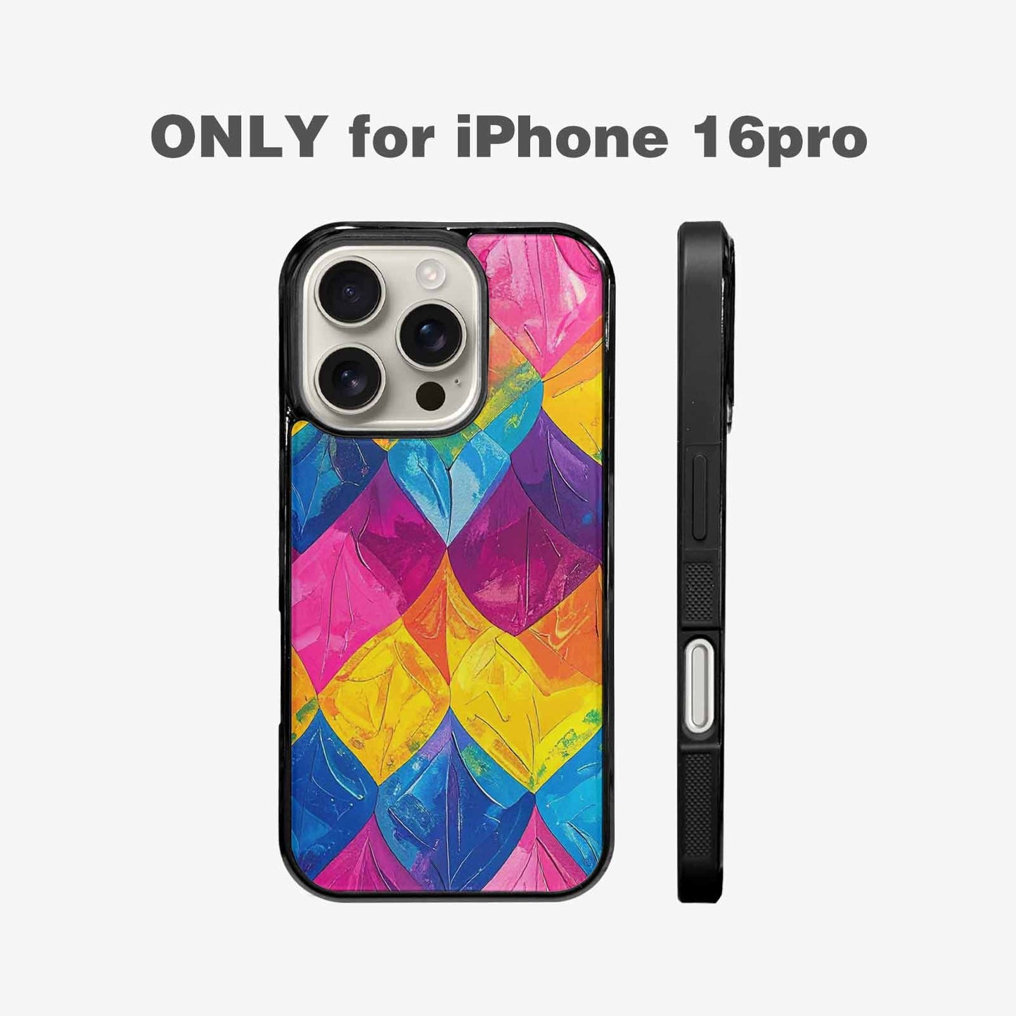 iPhone 16 Pro Case — Pansexual Flag Color Theme Small Rainbow, Customized Protective Case