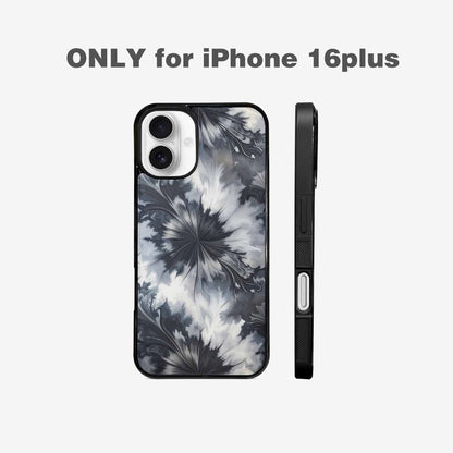 iPhone 16 Plus Case — Tie Dye Black And Gray Blended, Custom Printed Phone Case