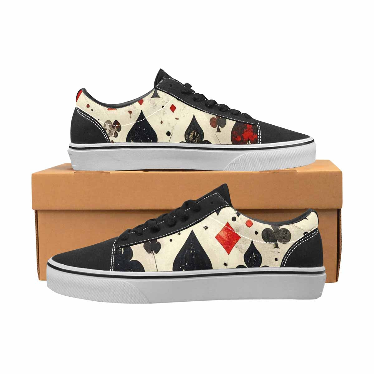 WOMEN'S Playing Card Suit Canvas Lace-Up Vibrant Chaos Shoes
