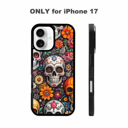 iPhone 17 Case — Greyscale Black And White Gothic Skulls, Personalized Phone Case