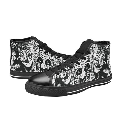 WOMEN'S Darkness Black Ink Art High Top Canvas Vivid Custom Shoes