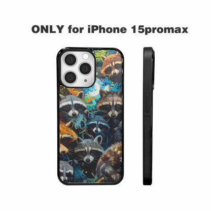 iPhone 15 Pro Max Case — Raccoon Bandit Raccoon Bandit Pattern Hundreds, Original Design Phone Case
