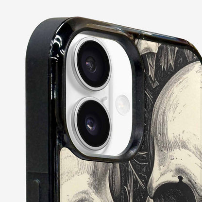 iPhone 16 Case — 20 Skulls Overlapping Seamless Tileable Pattern, Custom Designed Case Cover