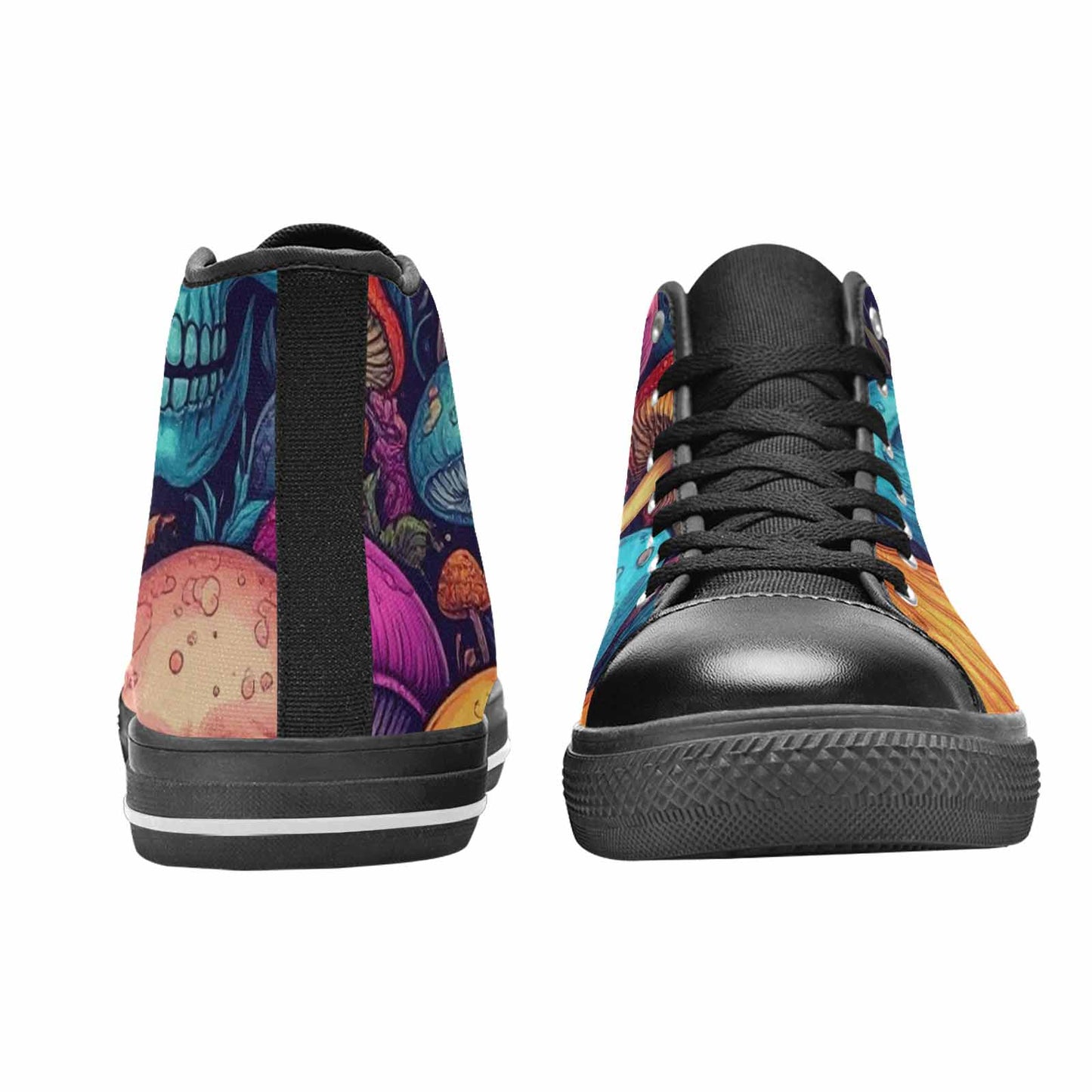 WOMEN'S Mushroom Skull High Top Canvas Cottagecore Custom Shoes