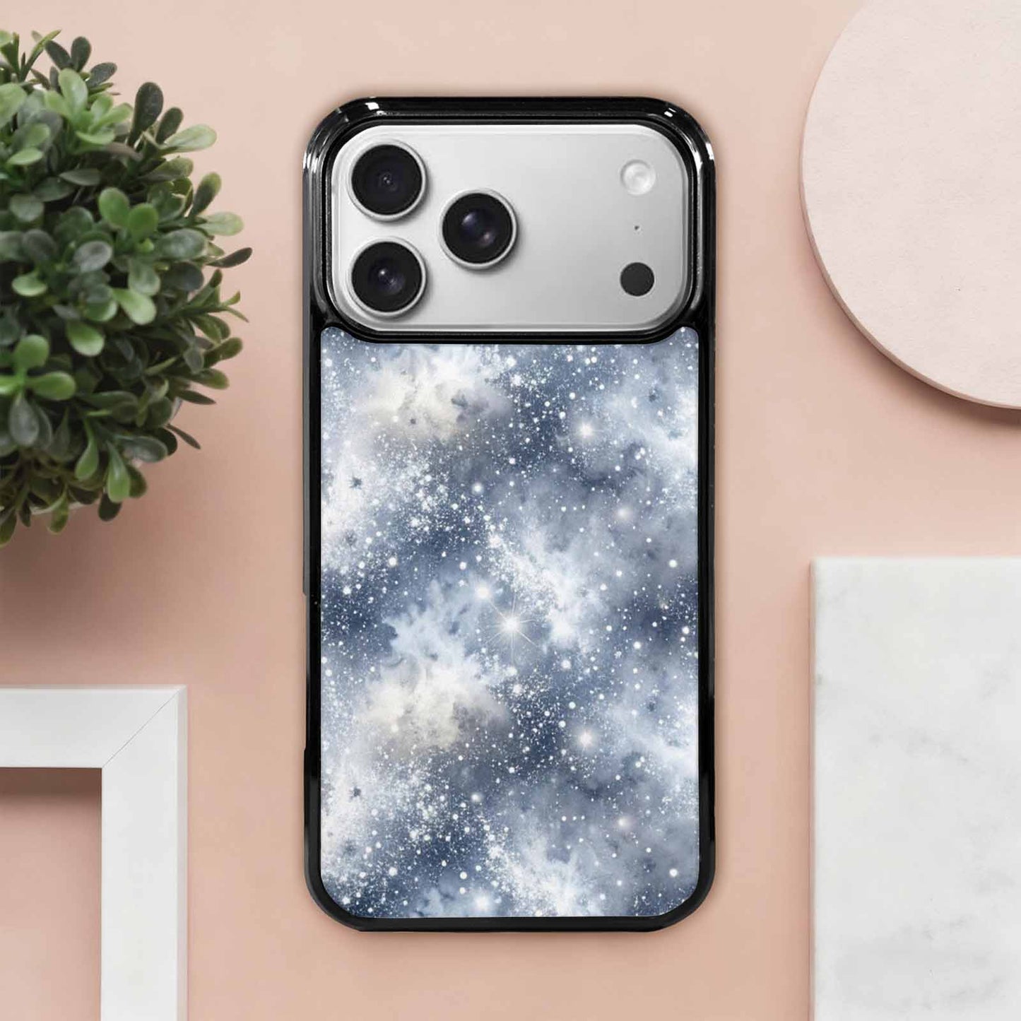 iPhone 17 Pro Max Case — Galaxy Art Silver White Galaxy Space, Custom Made Phone Cover