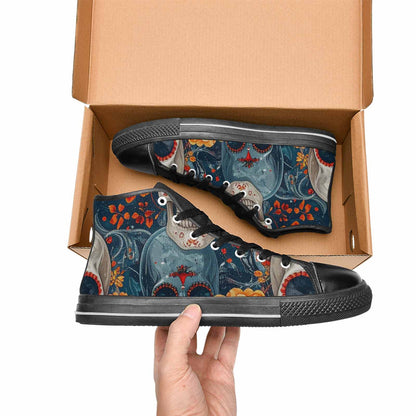WOMEN'S Marble Skull High Top Canvas Aesthetic Shoes