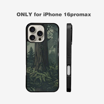 iPhone 16 Pro Max Case — Seamless Pattern Ancient Redwood Forest Giant, Custom Art Phone Cover