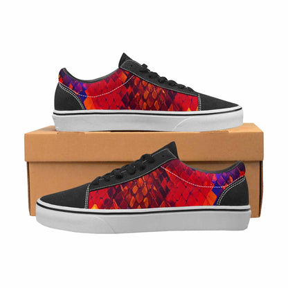 MEN'S Dark Snake Print Canvas Lace-Up Vibrant Chaos Custom Shoes