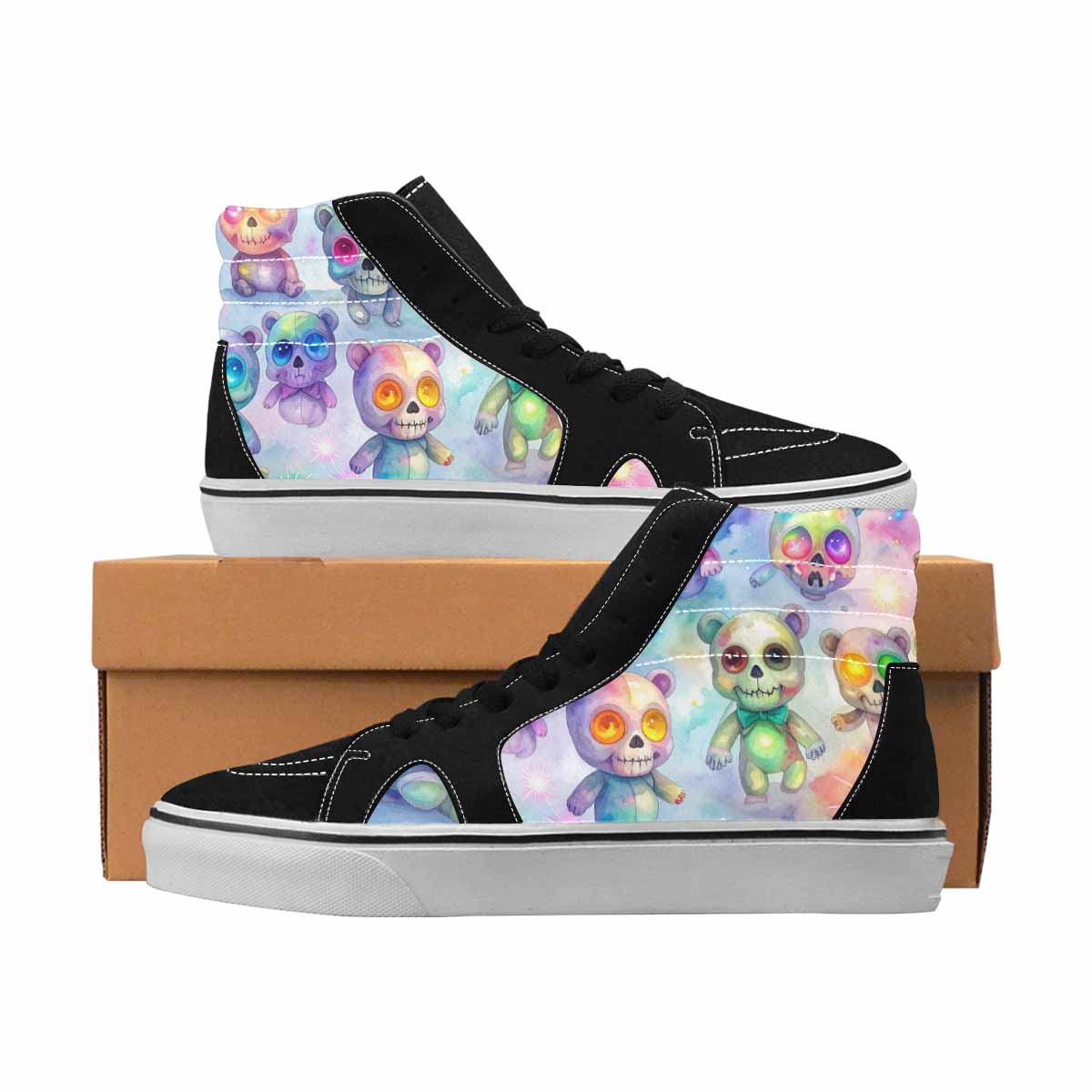 MEN'S Skulls High Top Canvas Statement Dreamcore Handmade Custom Shoes