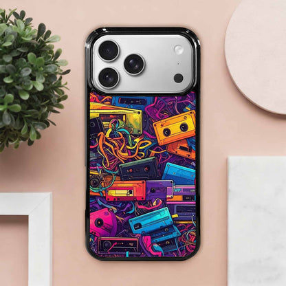 iPhone 17 Pro Max Case — Retro Cassette Tape Pattern Retro Vintage, Customized Protective Case