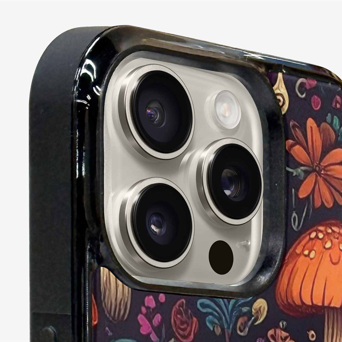 iPhone 15 Pro Max Case — Mushrooms And Skulls, Custom Art Phone Cover