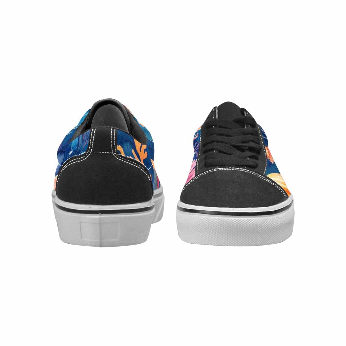 WOMEN'S Fish Scale Coral Canvas Lace-Up Dark Academia Custom Sneakers