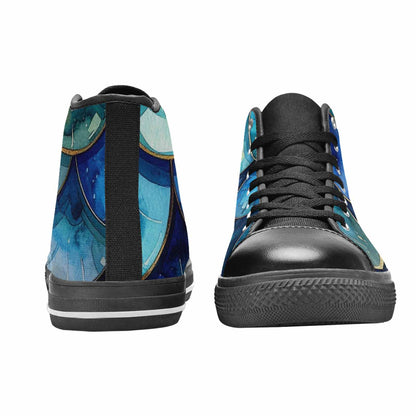 MEN'S Mermaid Scale High Top Canvas Surreal Custom Shoes