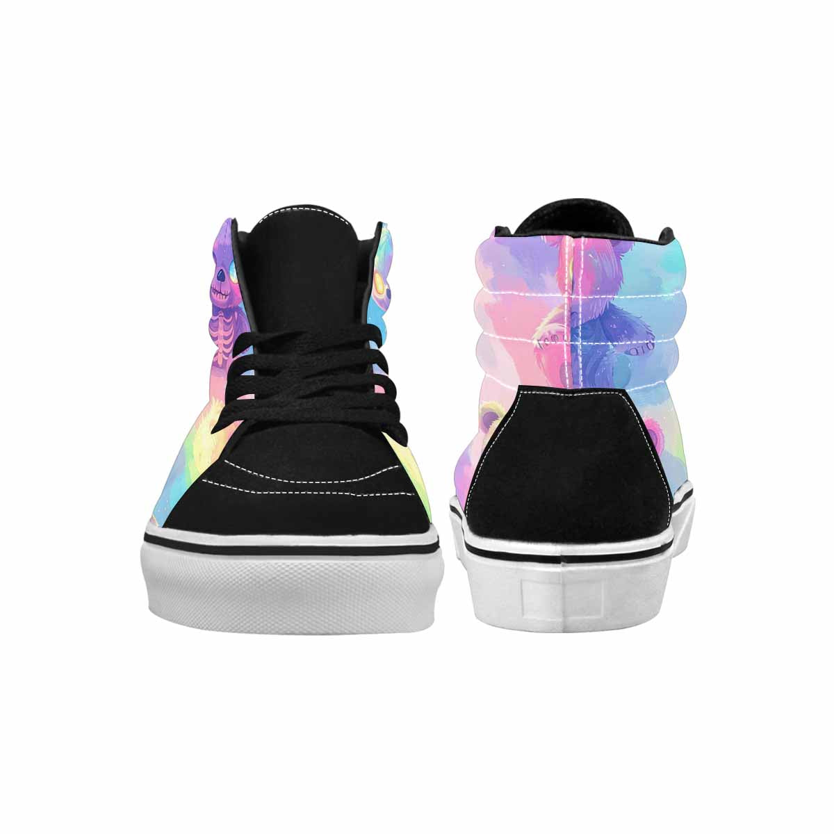 MEN'S Rainbow Teddy Skeletons Eye High Top Canvas Aesthetic Custom Shoes