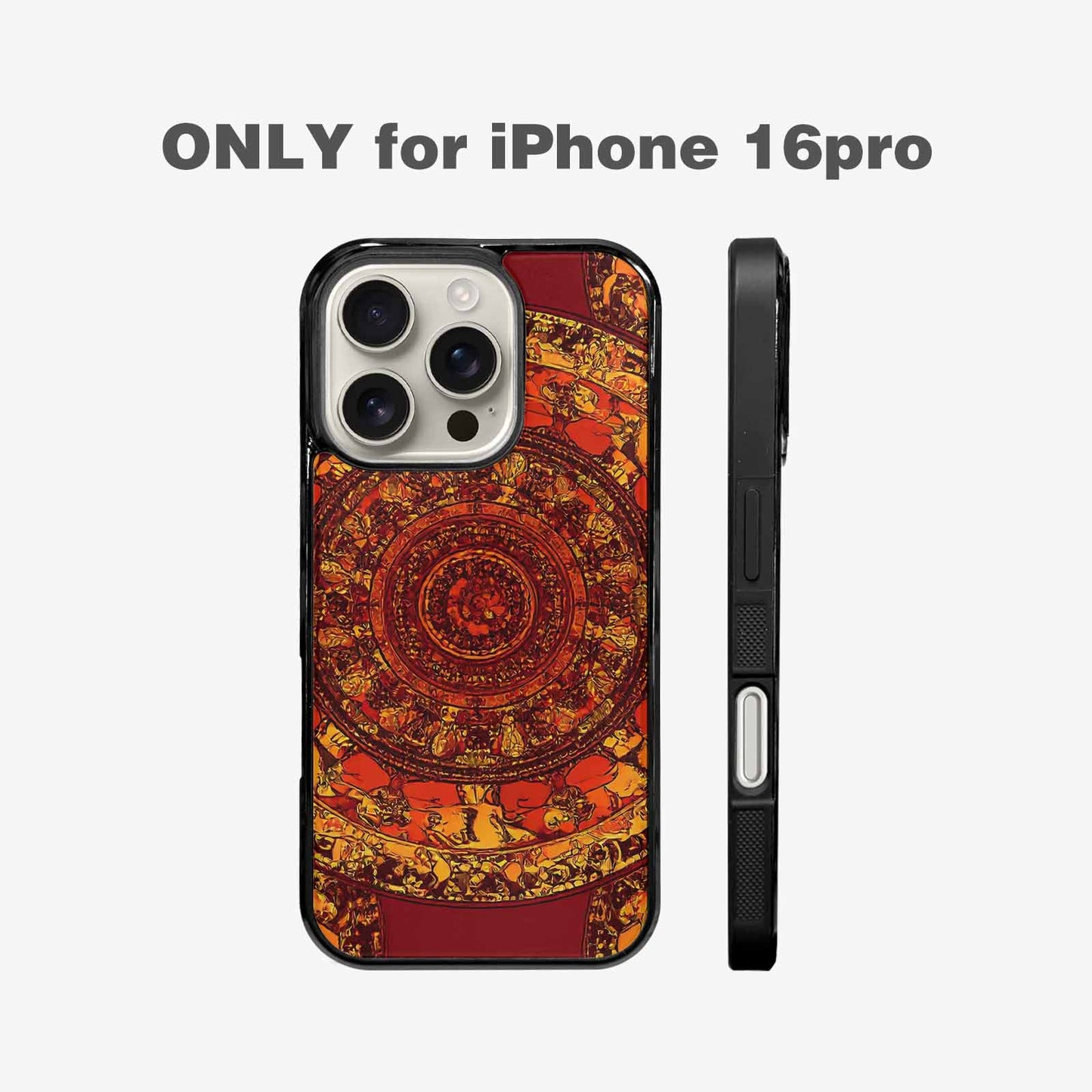 iPhone 16 Pro Case — Mandala Lions Art Seamless Pattern Vibrant, Personalized Phone Case