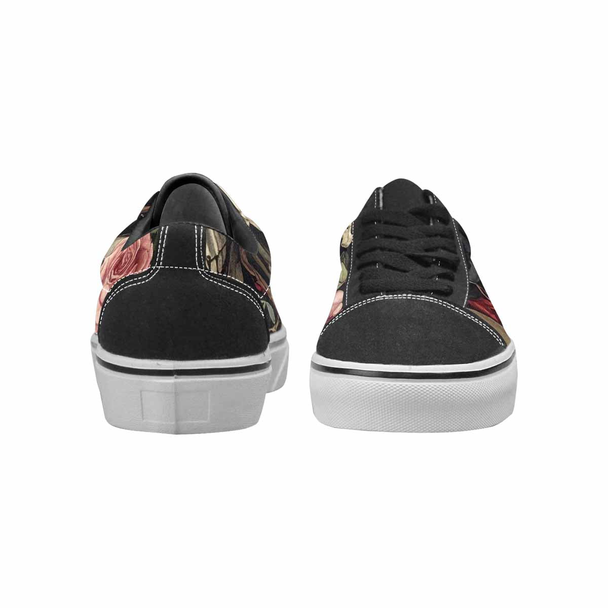 WOMEN'S Skulls - Roses Canvas Lace-Up Neon Fantasy Custom Sneakers