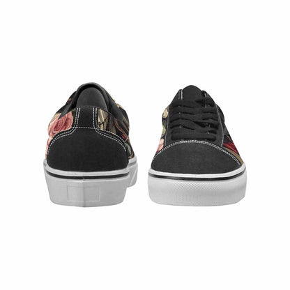 WOMEN'S Skulls - Roses Canvas Lace-Up Neon Fantasy Custom Sneakers
