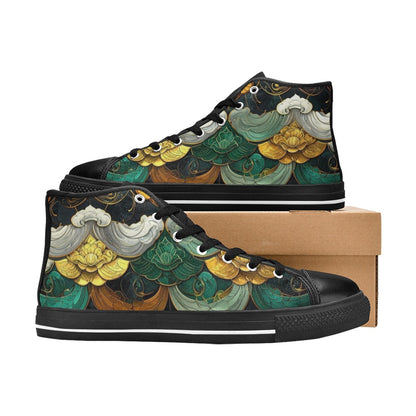 KIDS' Dragon Scale Fantasy Art High Top Canvas Surreal Sneakers