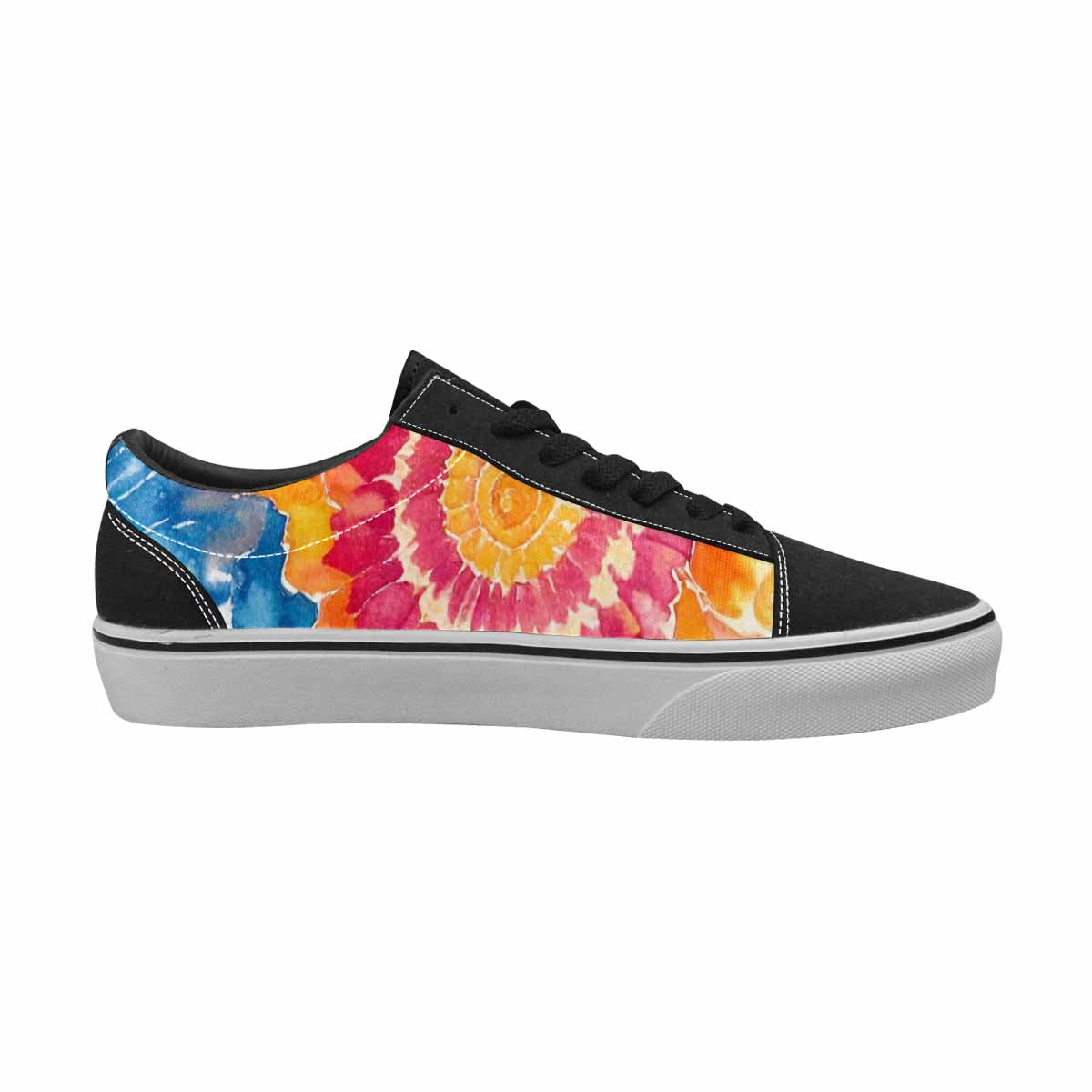 WOMEN'S Tie Dye Swirl Canvas Lace-Up Wallpaper Art Custom Sneakers
