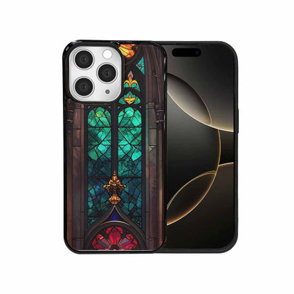 iPhone 15 Pro Max Case — Stained Glass Cathedral Custom, Custom Printed Phone Case
