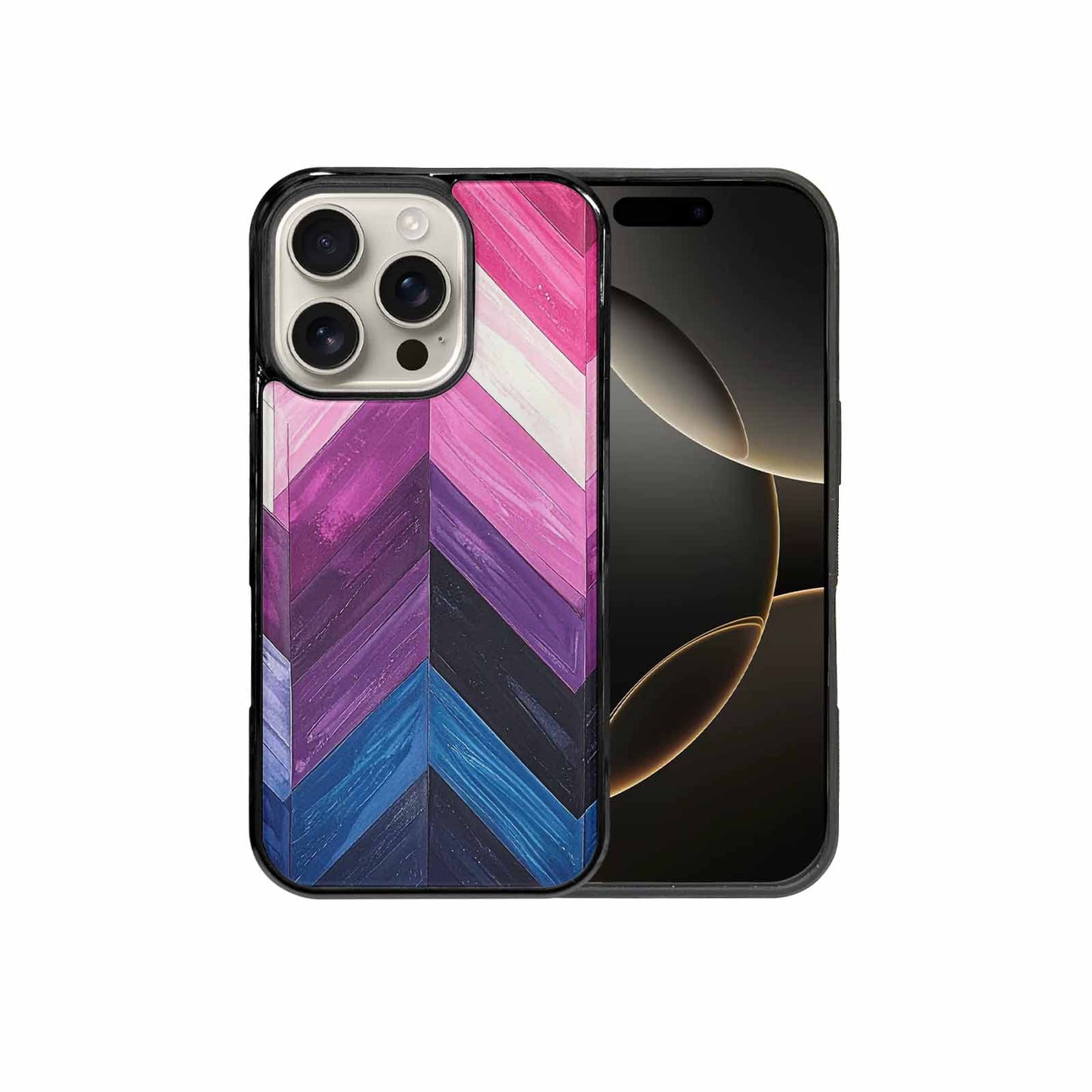 iPhone 16 Pro Case — Genderfluid Flag Color Theme Small Rainbow, Custom Phone Case