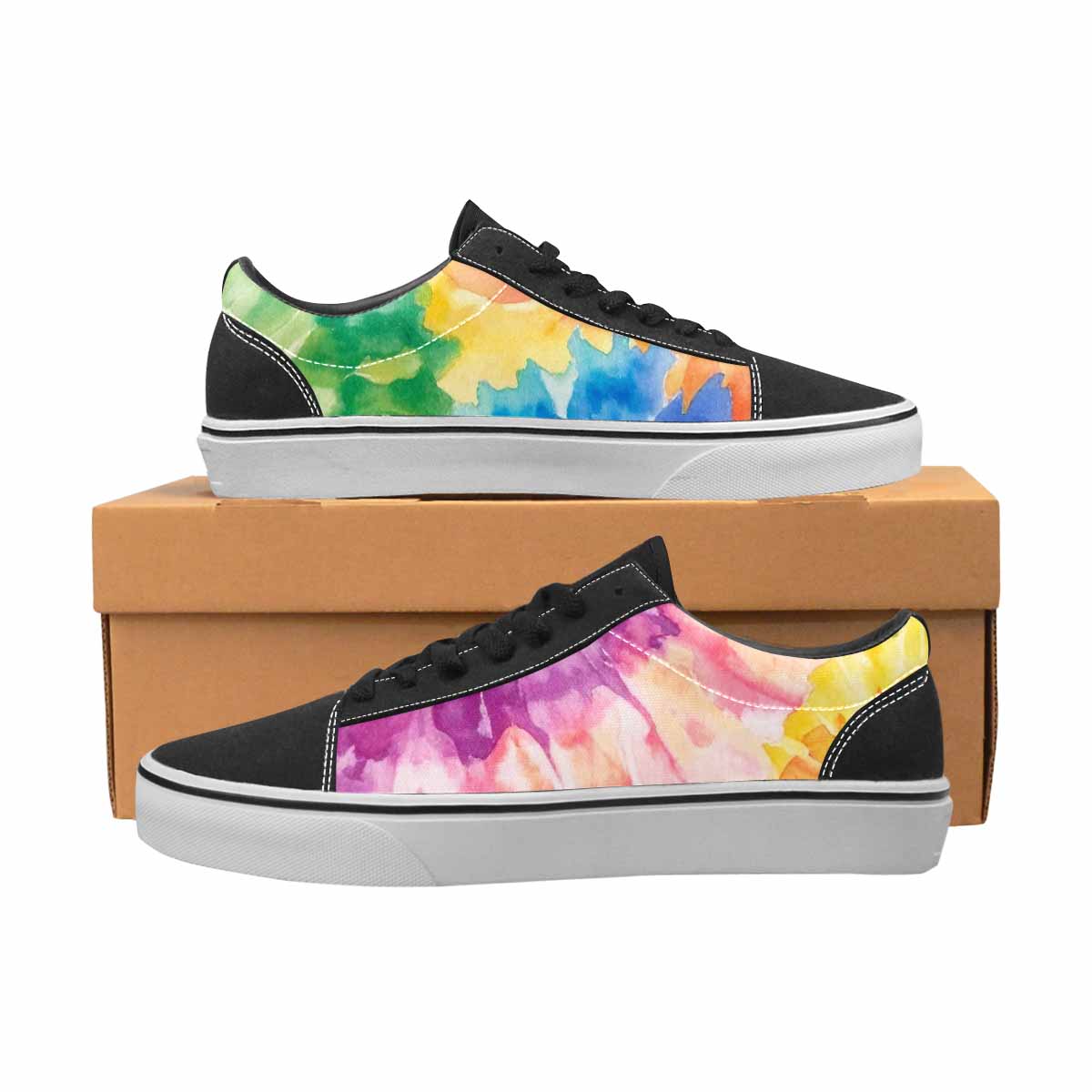 WOMEN'S Tie Dye Swirl Canvas Lace-Up Aesthetic Sneakers