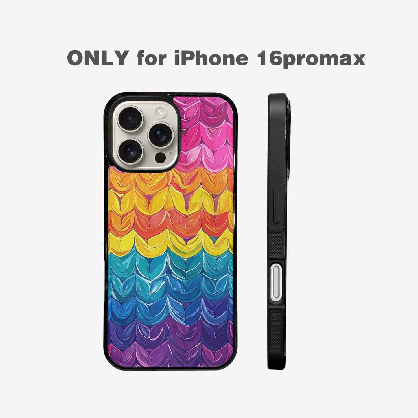 iPhone 16 Pro Max Case — Pansexual Flag Color Theme Small Rainbow, Custom Designed Case Cover